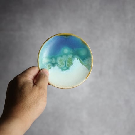 3寸皿 ラグーン やちむん 陶器 atelier qucchane:7026046