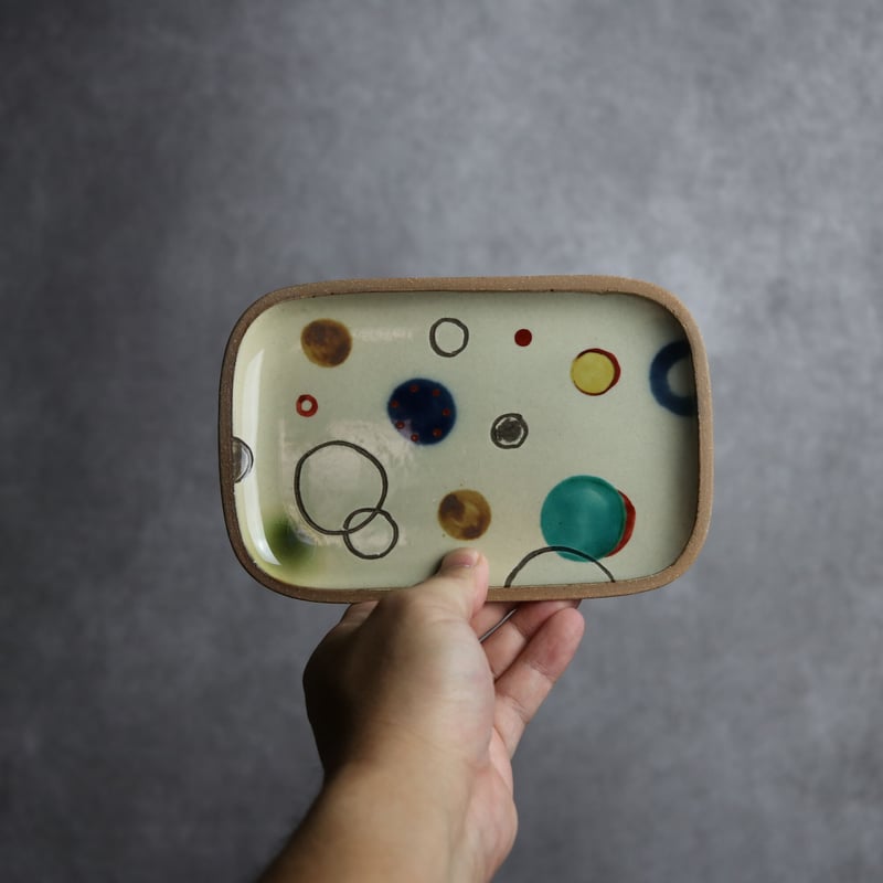 長角皿 小 赤絵 プリズム やちむん 陶器 一翠窯:7021017 | MADE IN OKI