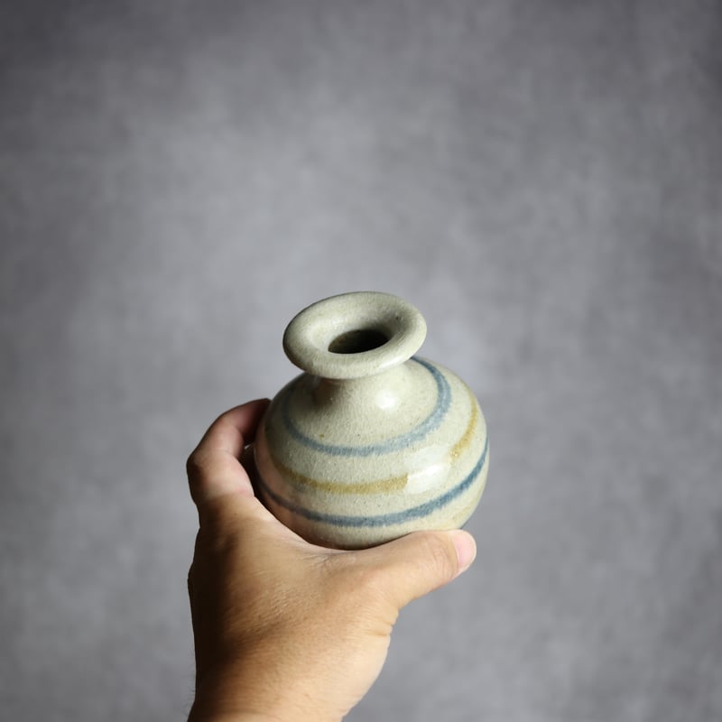 油壺中1 飴 呉須釉 線描 やちむん 陶器 北窯 松田共司工房:7004052