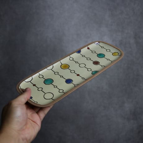 長角皿 長 赤絵 ボンボン やちむん 陶器 一翠窯:7021020