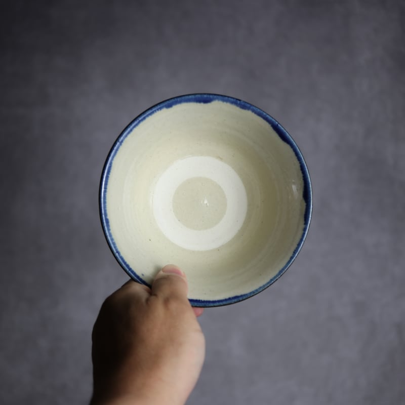 4.5寸マカイ2 呉須釉 葉紋 やちむん 陶器 いずみ窯 島袋工房:7028040