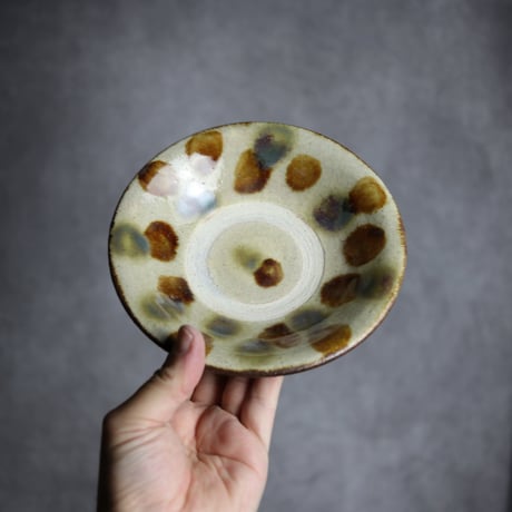 5寸皿1S 三彩 点打 やちむん 陶器 北窯 松田共司工房:7004006