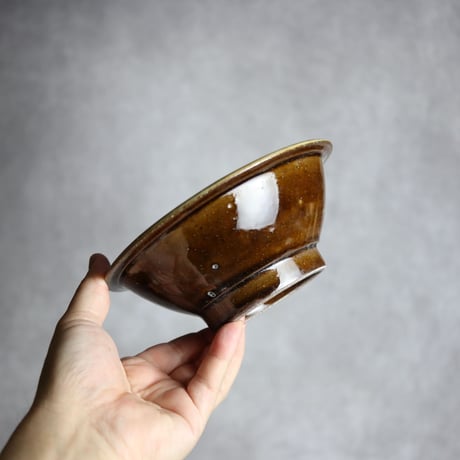 5寸ワンブーS1 飴 呉須釉 点打 やちむん 陶器 北窯 松田米司工房:7003032