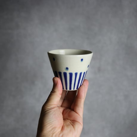 湯呑 呉須釉 ストライプ やちむん 陶器 高江洲陶磁器:7205036