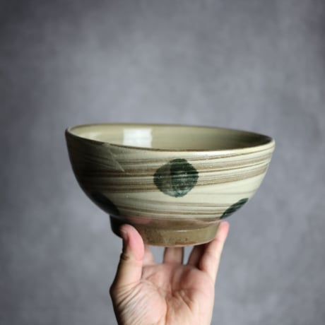 6寸鉢S2 呉須釉 点打 刷毛目 やちむん 陶器 北窯 松田米司工房:7003036
