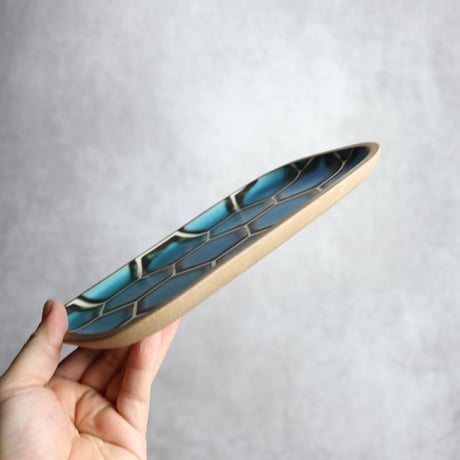 長角皿 中 カメ やちむん 陶器 一翠窯:7021002