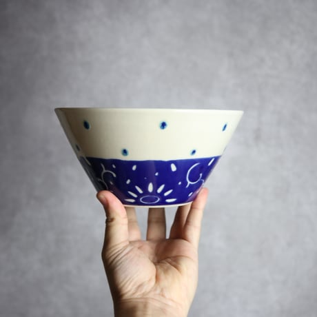 どんぶり 呉須釉 唐草 やちむん 陶器 高江洲陶磁器:7205012