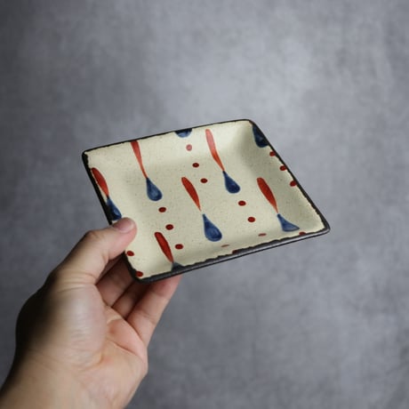 正方皿 小 しずく やちむん 陶器 一翠窯:7021021