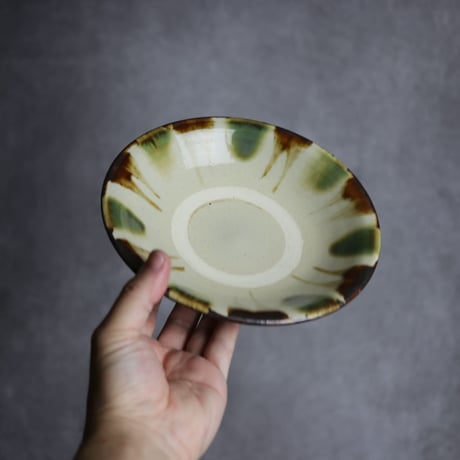 6寸皿2S 三彩 線描 陶器 いずみ窯 島袋工房:7028015