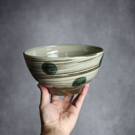 6寸鉢S3 呉須釉 点打 刷毛目 やちむん 陶器 北窯 松田米司工房:7003036