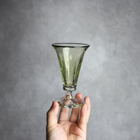 琉球ガラス ヴィンテージ食前酒グラス 茶  工房glass32：7105022