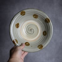 7寸皿S2 飴釉 点打 刷毛目 やちむん 陶器 北窯 松田米司工房:7003006