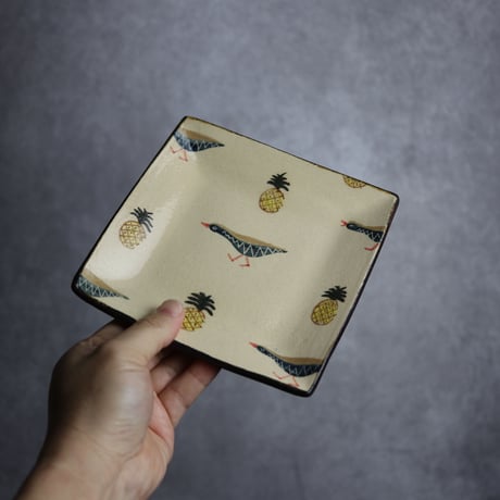 角皿C ヤンバルクイナパイン やちむん 陶器 アトリエクッチャネ:7026017