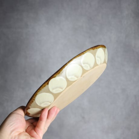 オーバル皿1 青三彩紋 やちむん 陶器 エドメ陶房:7201002