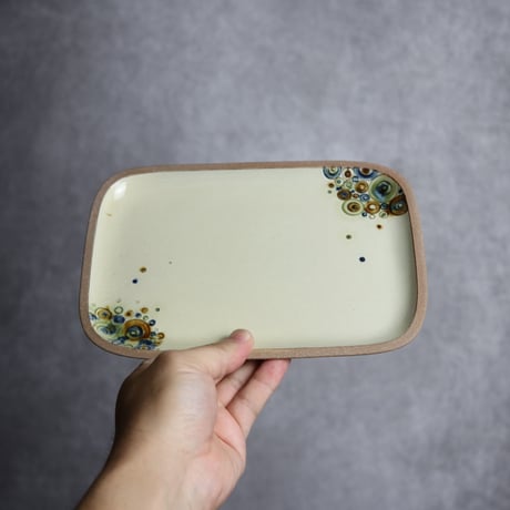 長角皿 中 シャボン やちむん 陶器 一翠窯:7021002