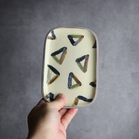 長角皿 小 櫛目三角 やちむん 陶器 一翠窯:7021001