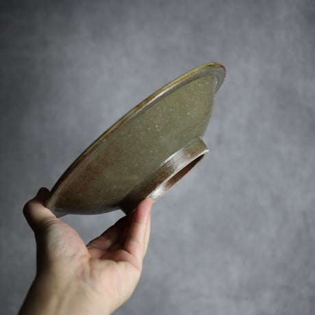 7寸皿S1 飴釉 刷毛目 点打 やちむん 陶器 北窯 松田米司工房:7003006