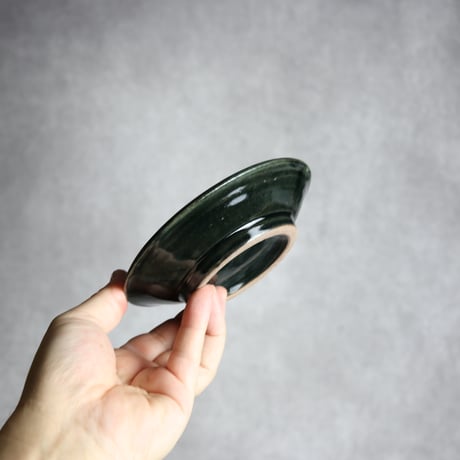 4寸皿 呉須釉 蝋抜 点打  やちむん 陶器 真南風工房:7011002