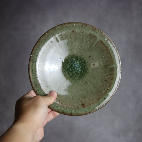 6寸皿S1 灰釉 やちむん 陶器 仁陶器工房:7023005