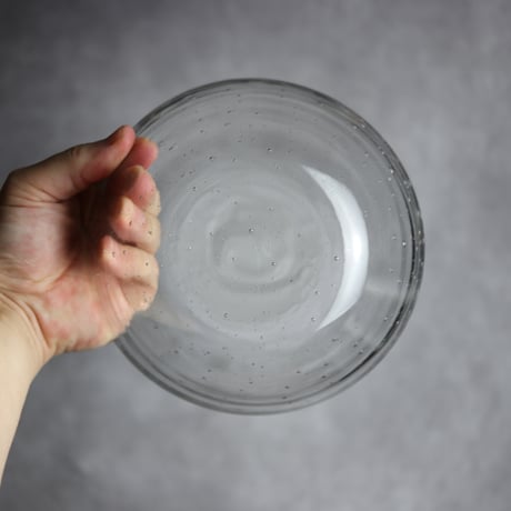 気泡ボウル小 クリア 琉球ガラス ガラス工房 清天:7102005