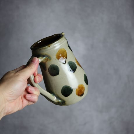 5寸ピッチャーS1 飴 呉須釉 点打 やちむん 陶器 北窯 松田米司工房:7003041