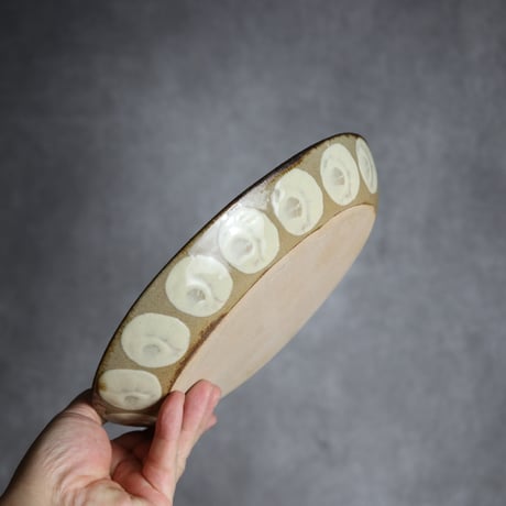 オーバル皿1 三彩紋 やちむん 陶器 エドメ陶房:7201002