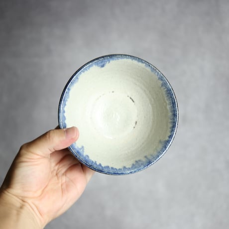 4寸マカイ4 呉須釉 唐草 やちむん 陶器 榮一工房:7013034
