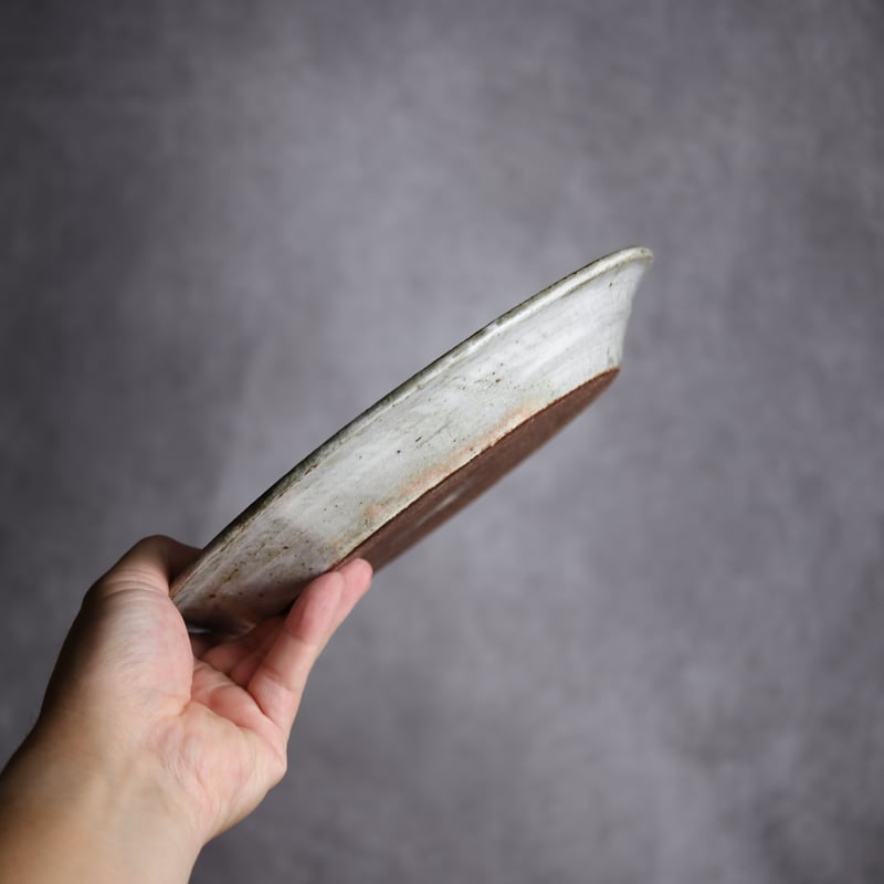 8寸リム平皿1 白 やちむん 陶器 森製陶所:7207006 | MADE IN OKINAW