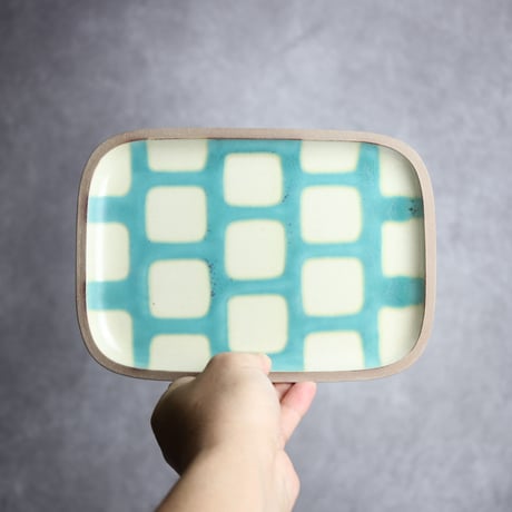 長角皿中 ソーダ やちむん 陶器 一翠窯:7021002