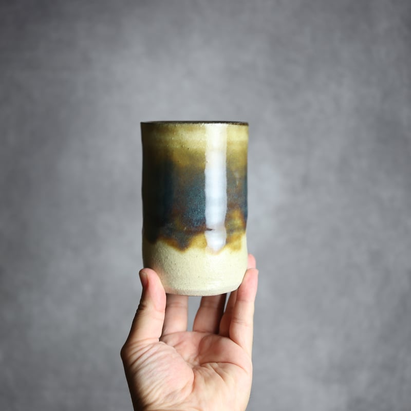4寸筒1 緑釉 掛釉 やちむん 陶器 北窯 松田共司工房:7004049 | MADE IN