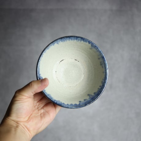 4寸マカイ4 呉須釉 唐草 やちむん 陶器 榮一工房:7013034