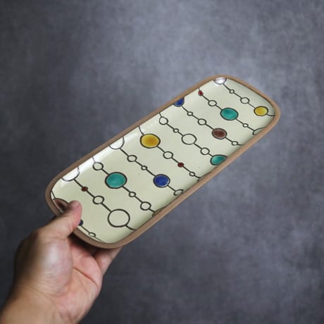 長角皿 長 赤絵 ボンボン やちむん 陶器 一翠窯:7021020