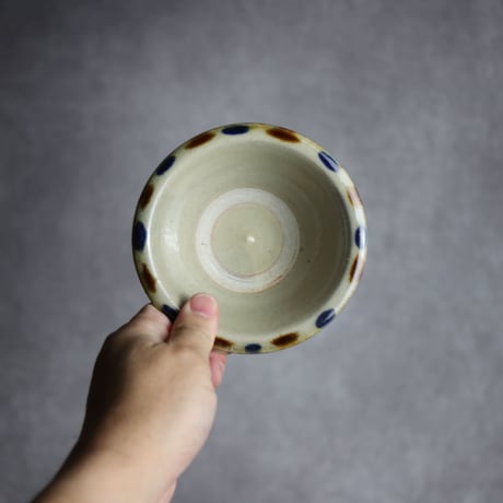 4寸ワンブーS3 飴 呉須釉 縁点打 やちむん 陶器 北窯 松田米司工房:7003013