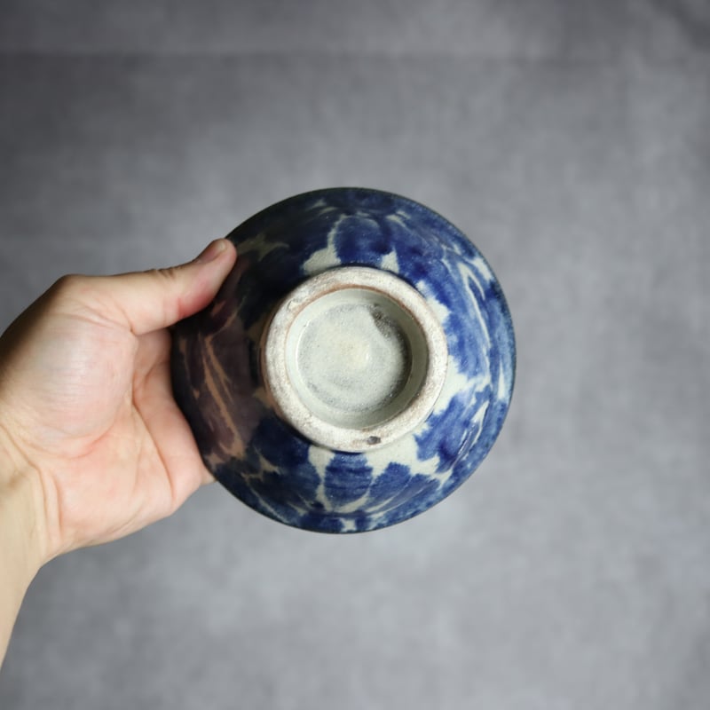 4寸マカイ7 呉須釉 唐草 やちむん 陶器 榮一工房:7013034 | MADE IN OK