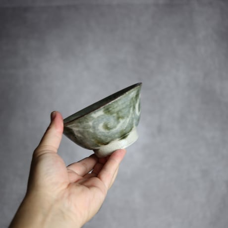 4寸マカイ4 黒呉須釉 唐草 やちむん 陶器 榮一工房:7013034