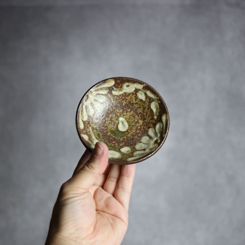 3寸皿4S イッチン 菊花唐草 やちむん 陶器 北窯 松田共司工房:7004002