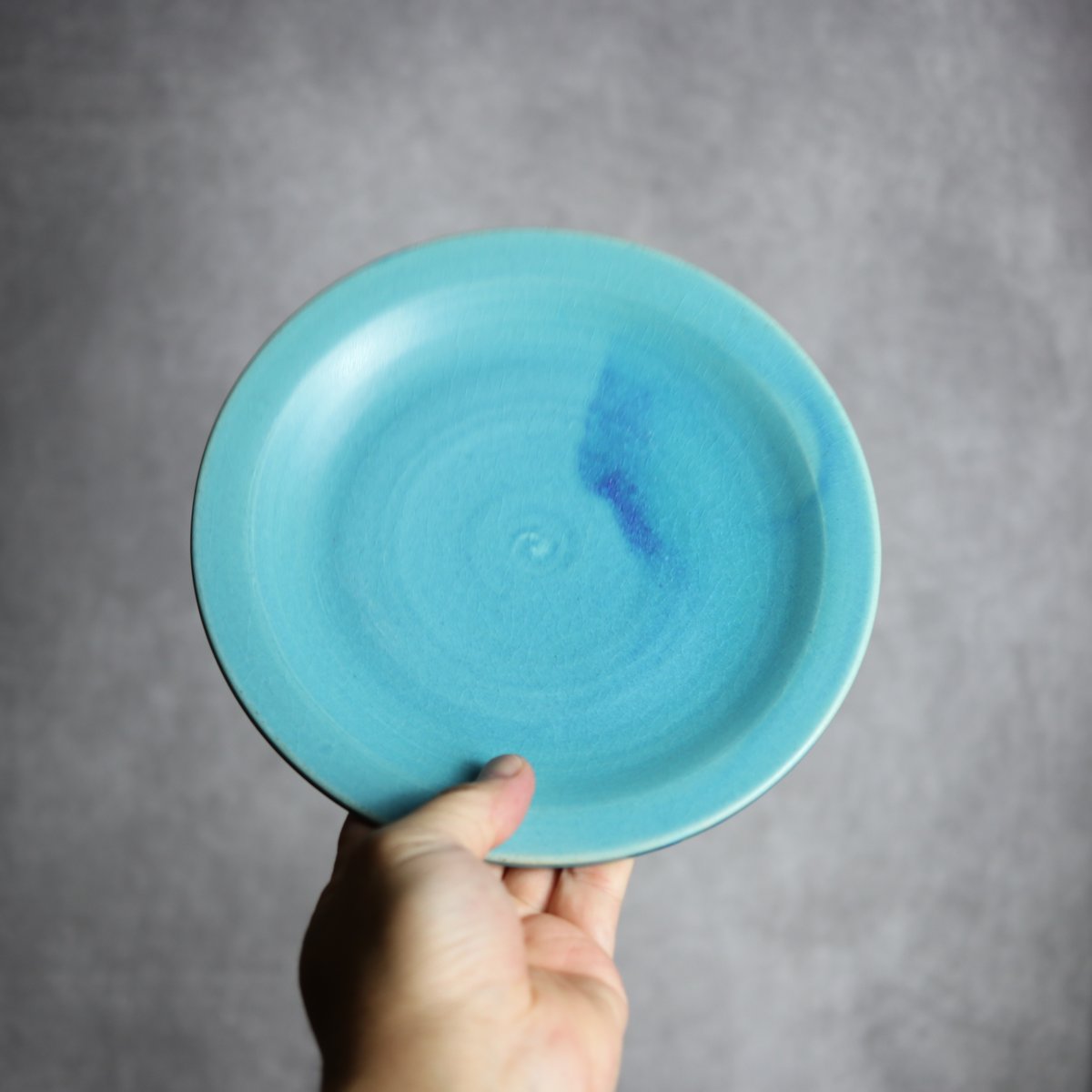 6寸リム皿1 トルコブルー やちむん 陶器 仁陶器工房:7023071 | MADE IN