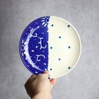 7205005 6寸皿 呉須釉 唐草 やちむん 陶器 高江洲陶磁器 | MADE IN OKI