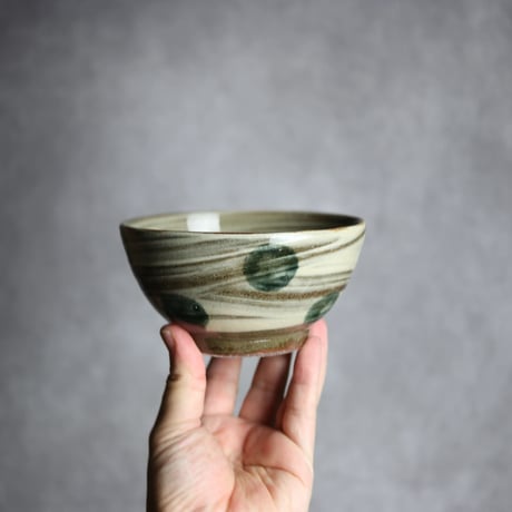 4寸鉢S1 呉須釉 点打 刷毛目 やちむん 陶器 北窯 松田米司工房:7003034