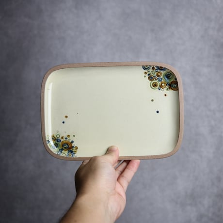 長角皿 中 シャボン やちむん 陶器 一翠窯:7021002