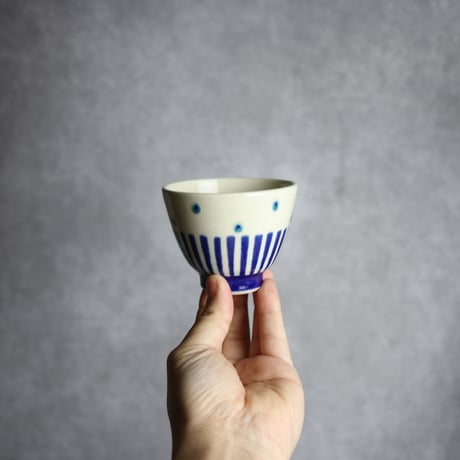 丸湯呑 呉須釉 ストライプ やちむん 陶器 高江洲陶磁器:7205036