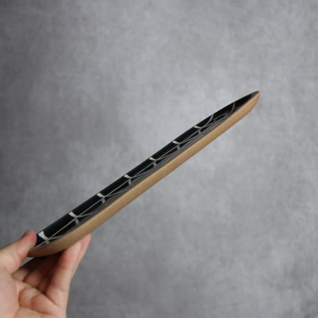 長角皿 長 タイル 藍色 やちむん 陶器 一翠窯:7021004