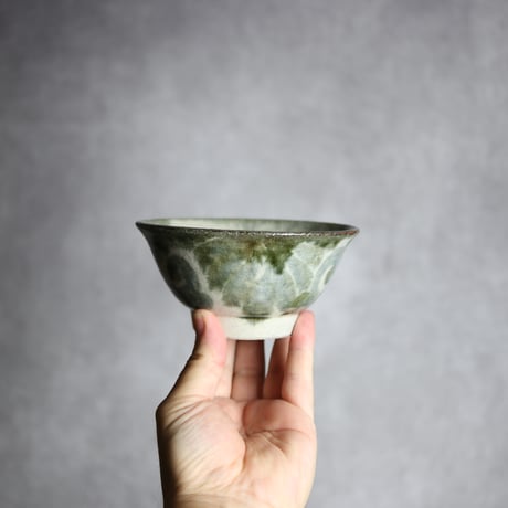 4寸マカイ4 黒呉須釉 唐草 やちむん 陶器 榮一工房:7013034