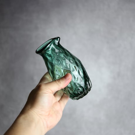 みなも徳利 グリーン 琉球ガラス 工房清天:7102019