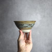4寸マカイ 飛鉋 線彫唐草 やちむん 陶器 真南風工房:7011008