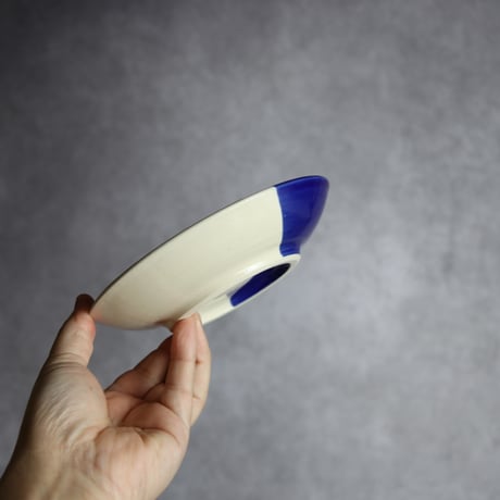 5寸皿 呉須釉 ストライプ やちむん 陶器 高江洲陶磁器:7205004