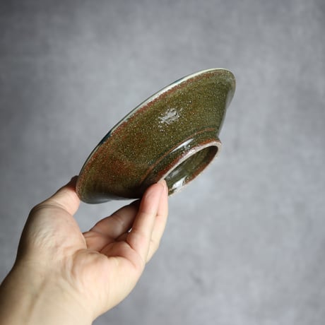 5寸皿1 呉須釉 櫛描 波紋 やちむん 陶器 百草陶房 : 7032005