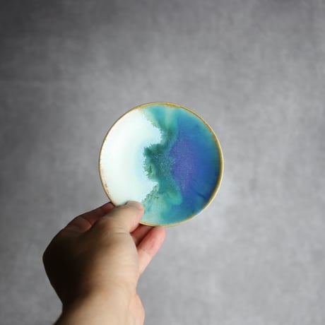 3寸皿 ラグーン やちむん 陶器 atelier qucchane:7026046