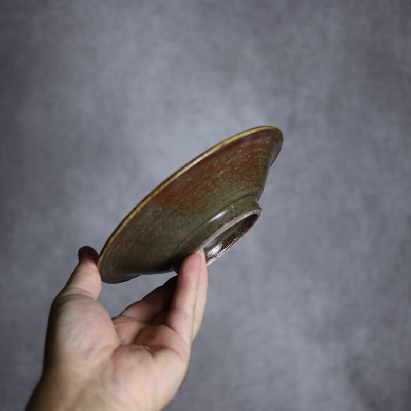 5寸皿1 飴 呉須釉 印花 やちむん 陶器 北窯 松田共司工房:7004006