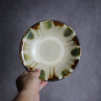 6寸皿2S 三彩 線描 陶器 いずみ窯 島袋工房:7028015